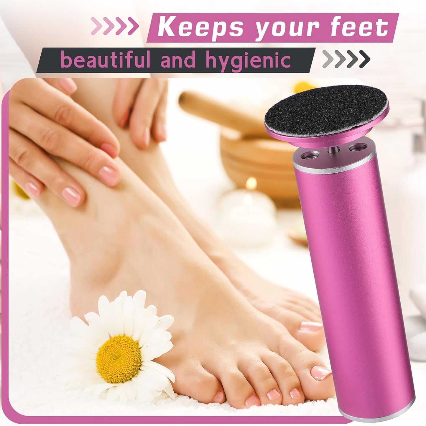 Electric Callus Remover FSA or HSA Eligible, Foot Nail File Grinder Tool with Speed Controller and 60PCS Replacement Sandpaper Disk, Pedicure Tool Feet Scrubber for Dead Dry Crack Skin Calluses