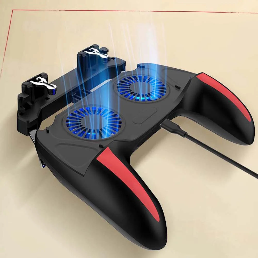 Gaming Cooler for Phones Power Bank Pubg Trigger Two Cooling Fan Mobile Game Game Controller Gamepad Joystick Games Accessories