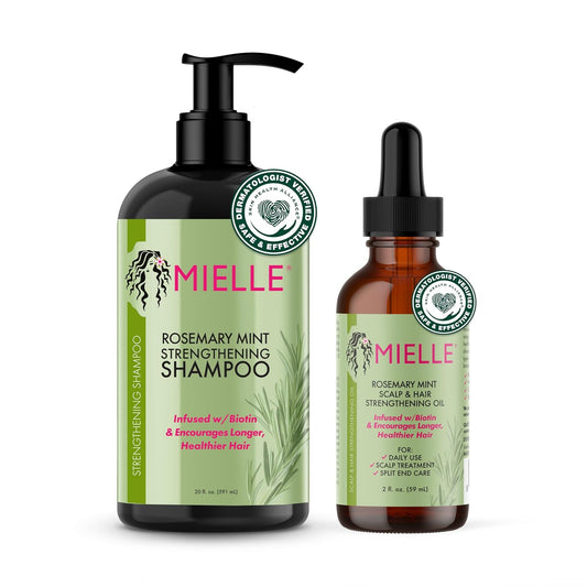 Rosemary Mint Strengthening Hair Oil and Shampoo