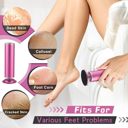 Electric Callus Remover FSA or HSA Eligible, Foot Nail File Grinder Tool with Speed Controller and 60PCS Replacement Sandpaper Disk, Pedicure Tool Feet Scrubber for Dead Dry Crack Skin Calluses