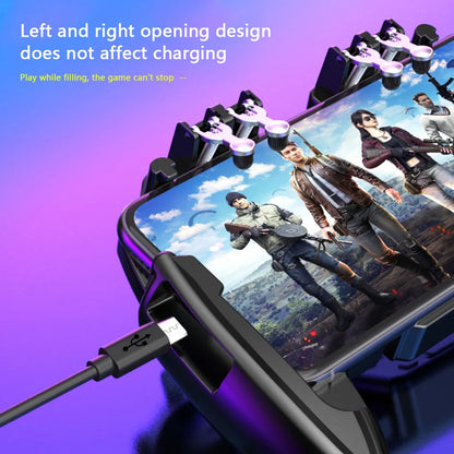 6 Fingers Cooling Button Gamepad Grip Mobile Gaming for PUBG Game Controller Joystick Support 4.7-6.5 inch Screen Mobile Phone
