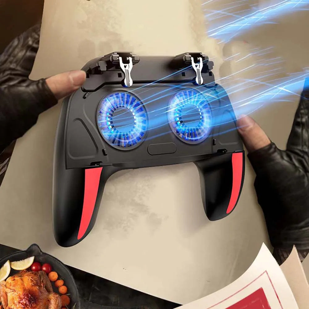 Gaming Cooler for Phones Power Bank Pubg Trigger Two Cooling Fan Mobile Game Game Controller Gamepad Joystick Games Accessories