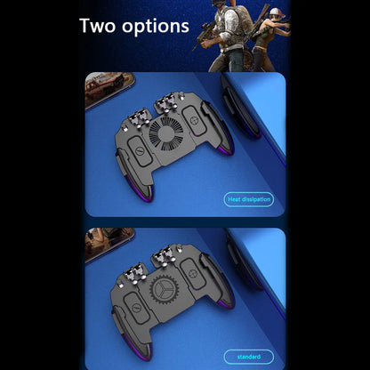 6 Fingers Cooling Button Gamepad Grip Mobile Gaming for PUBG Game Controller Joystick Support 4.7-6.5 inch Screen Mobile Phone