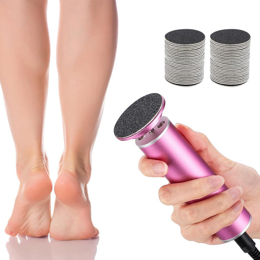 Electric Callus Remover FSA or HSA Eligible, Foot Nail File Grinder Tool with Speed Controller and 60PCS Replacement Sandpaper Disk, Pedicure Tool Feet Scrubber for Dead Dry Crack Skin Calluses